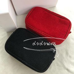 18X12X5CM2021 new fashion Black or red zipper bag elegant C gift beauty cosmetic case makeup Organiser bag gift box pretty storage261Q