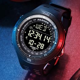 2021 PASNEW Top Brand Watch Men Military Sports Watches Led LCD Digital Electronic Wristwatches 50M Waterproof Swimming Watch
