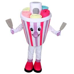 2018 Discount factory Lovely Colourful Ice Cream Mascot Costume Cartoon Character adult Halloween party Carnival Costume272V