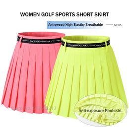 Other Sporting Goods Korean Style Anti exposure Golf Skirt for Ladies Pleated High Waist Pantskirt Women Quick Drying Tennis Culottes Slim Skort 230721