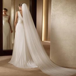 wedding veil two layers bride veil white 3 meter long cheap in stock veil for bride with comb church veils239h