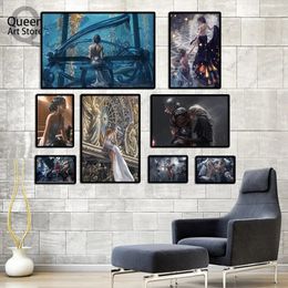 Hot Anime Canvas Painting Exquisite Game Graphics HD Poster Classic Children gift Pub Bar Decorative Vintage Wall Art w06