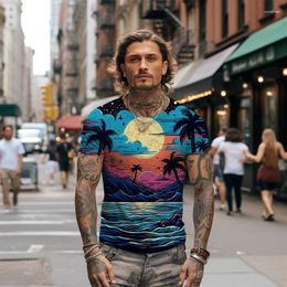 Men's T Shirts Summer -shirt Coconut Tree 3D Printed Vacation Style Trendy Fashion