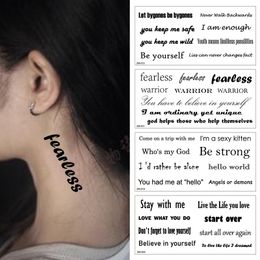 Waterproof Temporary Tattoo Sticker English Letter Pattern Personality Fake Tatoo Flash Tatto Women Men Semi Permanent Tattoo