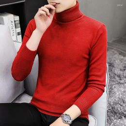 Men's Sweaters 12 Colour Autumn Winter Turtleneck Sweater Knitting Pullovers Rollneck Knitted Warm Men Slim Casual