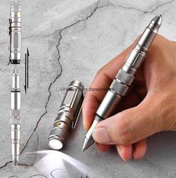 Tactical Pen with knife Self-Defense LED Flashlight LIghts Window Breaker survival Multi-Tool for Everyday Carry (EDC) Outdoor camping hiking traveling rescue Gear