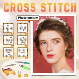 Craft Tools Po Custom Cross Stitch Embroidery Kits 11CT/14CT Cotton/silk Thread Painting DIY Needlework DMC Set Counted Printed on Canva 230721