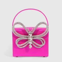 Evening Bags Luxury Butterfly Diamonds Handle Women Handbag Designer For Sling Bag Party Wedding Shoulder Crossbody