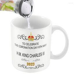 Mugs King Charles III Mug Novelty Offices Coffee 350ml Ceramic Souvenir Gift For Tea Beer Cocoa Dad Cup
