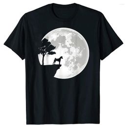 Men's T Shirts Basenji Dog And Moon Funny Halloween Summer Graphic Cotton Streetwear Short Sleeve Birthday Gifts T-shirt Mens Clothing