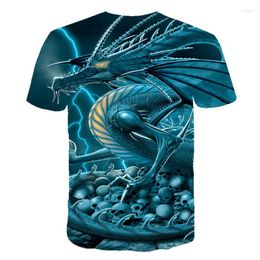 Camisetas masculinas VERÃO 2023 Camiseta de gola redonda Horror Caveira Impressão 3D Roupas de dragão abstratas céu estrelado mais vendidas