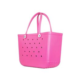 Evening Bags Trendy EVA Beach Bag Portable Waterproof Outdoor Tote Bag Solid Colour Handbag For Shopping and Sports 230721