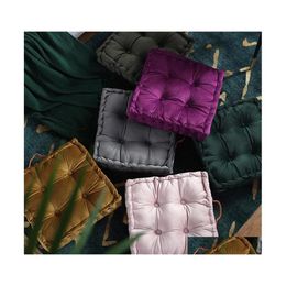 Cushion Decorative Pillow Square Pouffe Tatami Cushion Floor Cushions Seat Pad Throw Japanese 42X42Cm Drop Delivery Home Garden Text2049