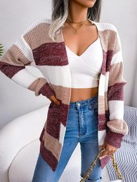Women's Jackets Women S Colorful Striped Open Front Cardigan Lightweight Loose Casual Coat Outwear With Long Sleeves