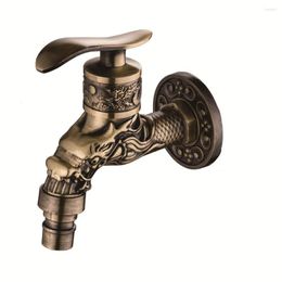 Bathroom Sink Faucets Antique Bronze Bibcock Water Faucet Wall Mounted Zinc Alloy Small Home Use Garden Outdoor Tap Practical Single Hole