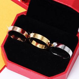 4mm 5mm 6mm titanium steel silver love ring men and women rose gold Jewellery for lovers couple rings giftQ4