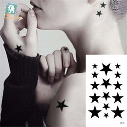 Body Art Waterproof Temporary Tattoos For Men Women Beautiful 3d Black Star Design Flash Tattoo Sticker HC-021