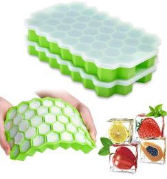 Honeycomb Ice Cube Trays with Removable Lids Silica Gel Ices Coolers Cubes Mould BPA Homemade Silicone Model DIY Iced