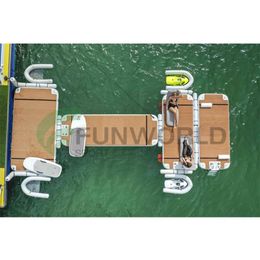 Inflatable Floats & Tubes FUNWORLD Floating Dock Mat Water Platform For Lake River Pool Fun no rope264S