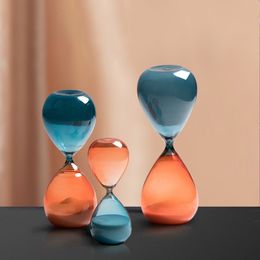 Decorative Objects Figurines Modern Minimalist Glass Hourglass Timer Home Decoration Ornaments Toy Bookcase Room Furnishings Hour Yellow Sand 230721