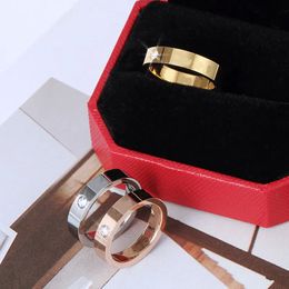 4mm 5mm 6mm titanium steel silver love ring men and women rose gold Jewellery for lovers couple rings giftQ5