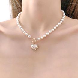Chains 925 Silver Mermaid Jimmabe Love Pendant Natural Pearl Necklace Collarbone Chain Collars French Personality OT Buckle