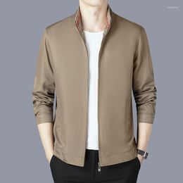 Men's Jackets BROWON Brand Business Casual Men Jacket Fashion Solid Color Stand Collar Coat 2023 Spring And Autumn Clothes Mens