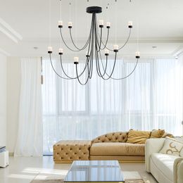 Chandeliers Modern Minimalist Line Light Ceiling 2023 LED Hanging Lamps For Home Decoration Lustres Living Room
