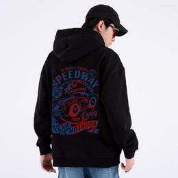 Men's Hoodies Hip Hop Large Size Vintage Car Graphic Harajuku Oversized Hooded Sweatershirt Male Super Breathable Sportswear