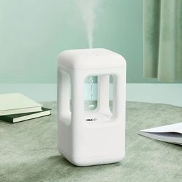 1pc Bedroom Ultrasonic Humidifier, Cold Mist Humidifier, Anti Gravity Water Droplets, Portable Suitable For Bedrooms, Offices, Desktops, Travel, Warm Night Lights
