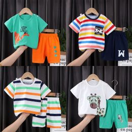 Clothing Sets 2pcs Children Summer Cotton Clothing Set Baby Boys Girls Short Sleeve Tshirt Shorts Set Fashion Baby Clothes Suit 06 Years Old 230721