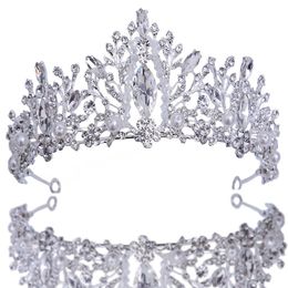 Handmade Bridal Crown Headwear Pearl Crystal Beads Hair Dress Accessories Tiara Women Wedding Rhinestone Crown Jewellery