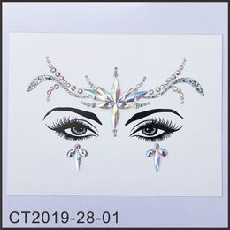 3D Face Jewels Sticker Temporary Tattoo Crtstal Rhinestone Stickers Body Arty Sticker Woman Tatoo Crystal Eyes Face Gems Sticker