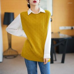 Women's Sweaters O-neck Women Sleeve Pure Wool Sweater Long Sleeveless Female Pullovers Soft Warm Woollen Knitwear