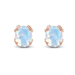 Hot sale of new sterling silver S925 moonstone rose gold earrings for female minority simple and exquisite earrings