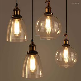 Pendant Lamps Nordic LED Lights Industrial Lamp Kitchen Glass Hanging Restaurant Retro Light Fixtures Loft Suspension Luminaire