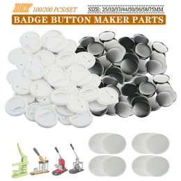 Craft Tools Blank Badge Pin Button Maker Parts 25/32/37/44/50/56/58/75MM for Button Maker Machine Supplies Parts DIY Badges Set 100/200 Pcs 230721