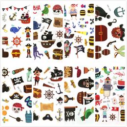 Cartoon Pirate Temporary Tattoo Fake Tattoos Body Art Sticker Kids Children Party Decor 10pcs/lot