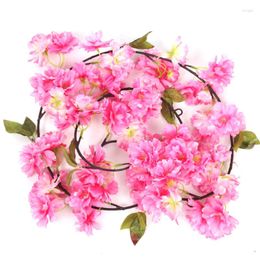 Decorative Flowers Family Decoration Wedding Artificial Cherry Blossom Rattan