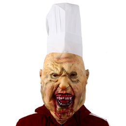Party Masks Bloody Butcher Latex Mask Chef Dress Up Halloween Horror Fancy Costume Props Haunted House Cosplay Headgear 230721