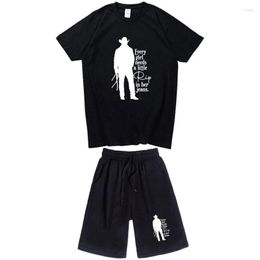 Men's T Shirts Summer Short Sleeve Shorts Set Every Girl Needs A Little Rip Letter Printed T-shirt