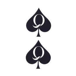 Q of Spades Tattoos Waterproof Temporary Tattoo Stickers Tatouage Stitch Fake Tatoo Body Art Flash Tattoo Henna Tatoo Men