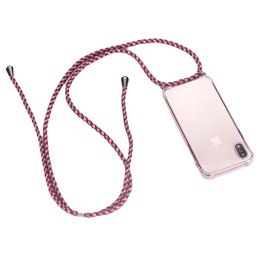 Transparent Necklace Chain Strap Cell phone case with lanyard Cord Rope String Cover For iPhone 13 12 11 Pro Max XR XS Max iPhone 14 Pro Max 7/8/SE2/SE3 7plus 8plus