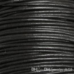 Whole 2mm Coffee Black shiping Genuine Round 100% COW Real Leather Jewellery Cord String For Bracelet & Necklace e195Y