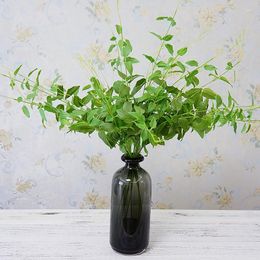 Decorative Flowers 6Pcs 4Forks Artificial Honeysuckle Plants For Home Accessories Living Room Decoration Garden Fence Wedding Backdrops Fake