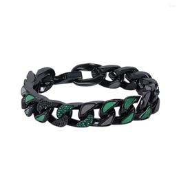 Link Bracelets Experience The Perfect Blend Of Style And Durability With Green Ghost Cuban Bracelet - A Must-Have Titanium Steel Jewelry