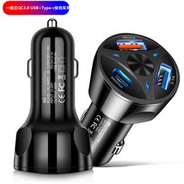 3 Ports Multi USB PD Car Charger 55W Quick Charging Adapter QC3.0 Fast Car Charge for iPhone 15 14 13 Pro Max Samsung S22 S23