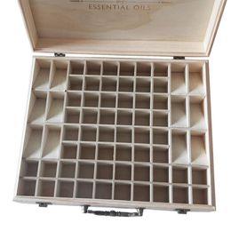 68 Slots Large Size Wooden Essential Oils Box Solid Wood Case Holder Aromatherapy Bottles Storage Organizer LJ200812202z