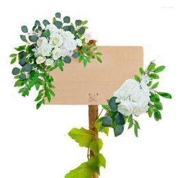 Decorative Flowers Artificial Arch Floral Display Simulation Flower For Sheer Drapes Wedding Chair Arbor Ceremony And