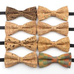 Bow Ties Men's Cork Wooden Fashion Man Novelty Handmade Solid Neckwear For Men Wedding Party Wood Gift Male Bowtie